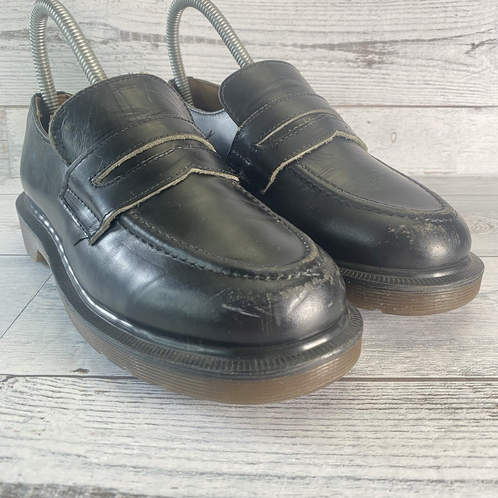 Vintage Dr Martens Shoes Womens 5 Black Leather Penton Penny Loafer Made England